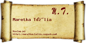 Maretka Tália névjegykártya